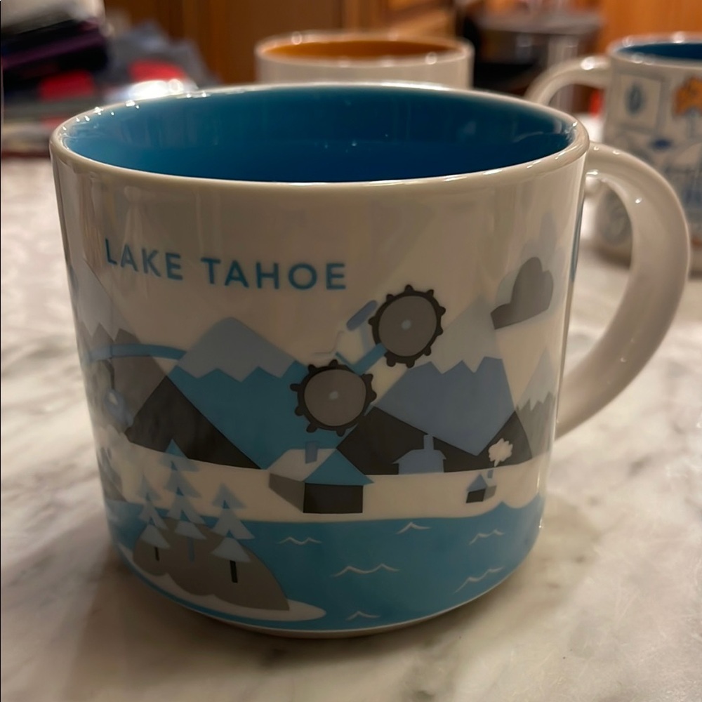 Starbucks Lake Tahoe Blue and White   mug 2017 You are here collection